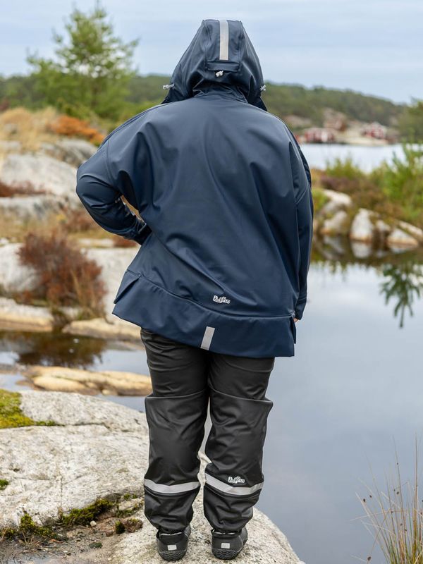 Regnponcho og Bukse Marine/Svart Dame Kort - Pakketilbud
