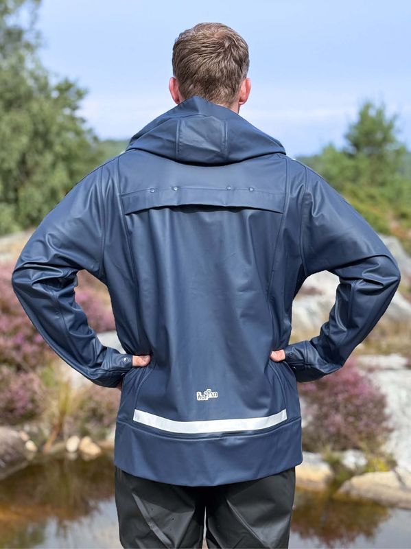 Robust PU regnjakke Marine Herre