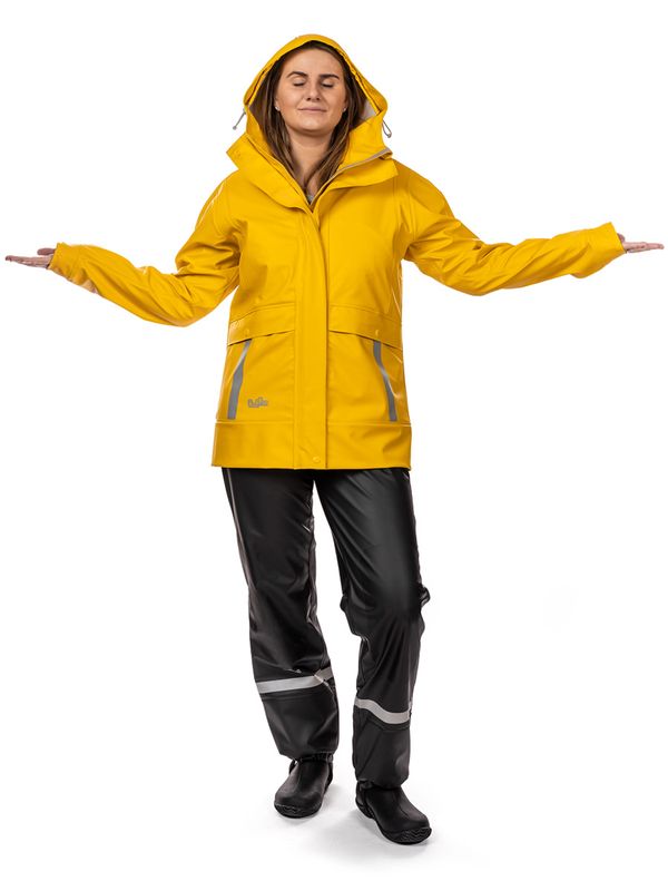 Robust PU Regnjakke Gul Dame