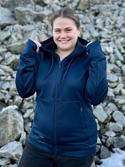 Hovedbilde Hoppin Resirkulert Teknisk Hettejakke Marine Dame
