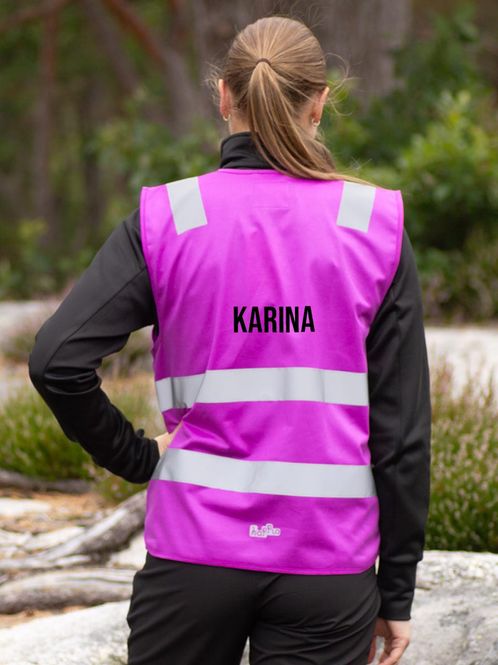 Hovedbilde Refleksvest Glidelås m/trykk - Voksen lilla 