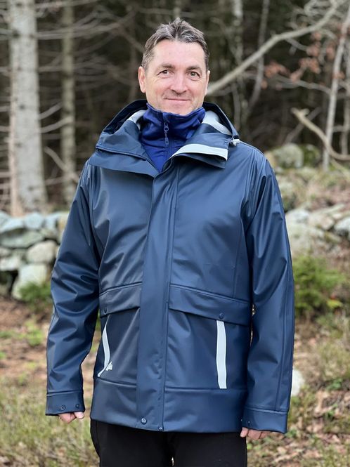 Hovedbilde Robust PU Regnjakke Marine Herre - B-VARE