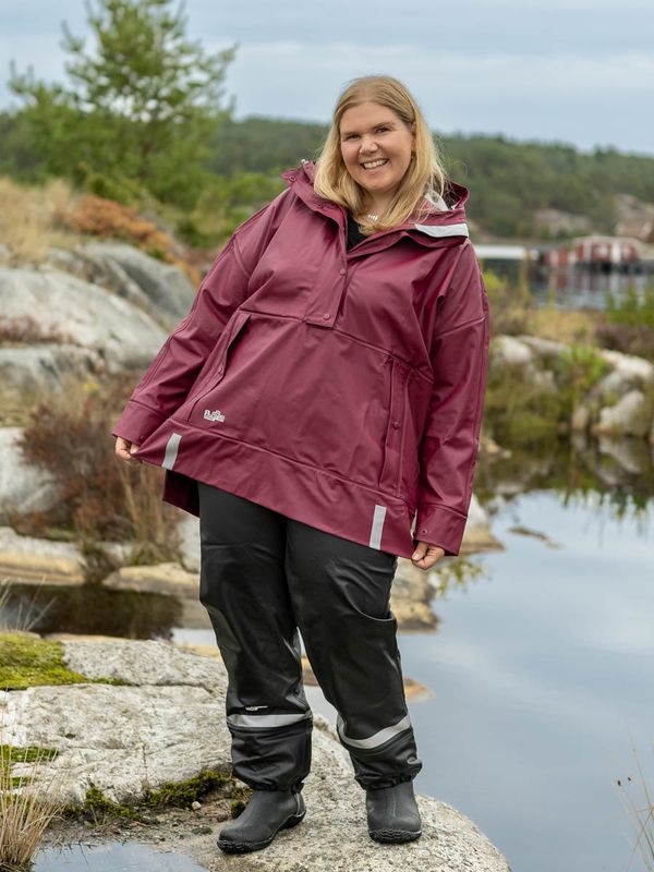 Regnponcho og Bukse Rododendron/Svart Dame Kort - Pakketilbud