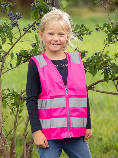 Hovedbilde Refleksvest Glidelås - Barn rosa