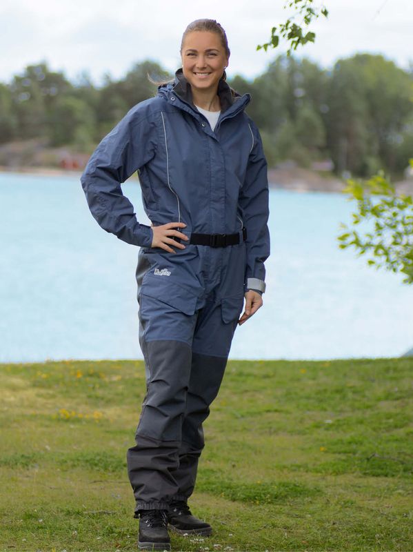 Linne Allværsdress Skyggeblå/grå - Kjeledress til Dame